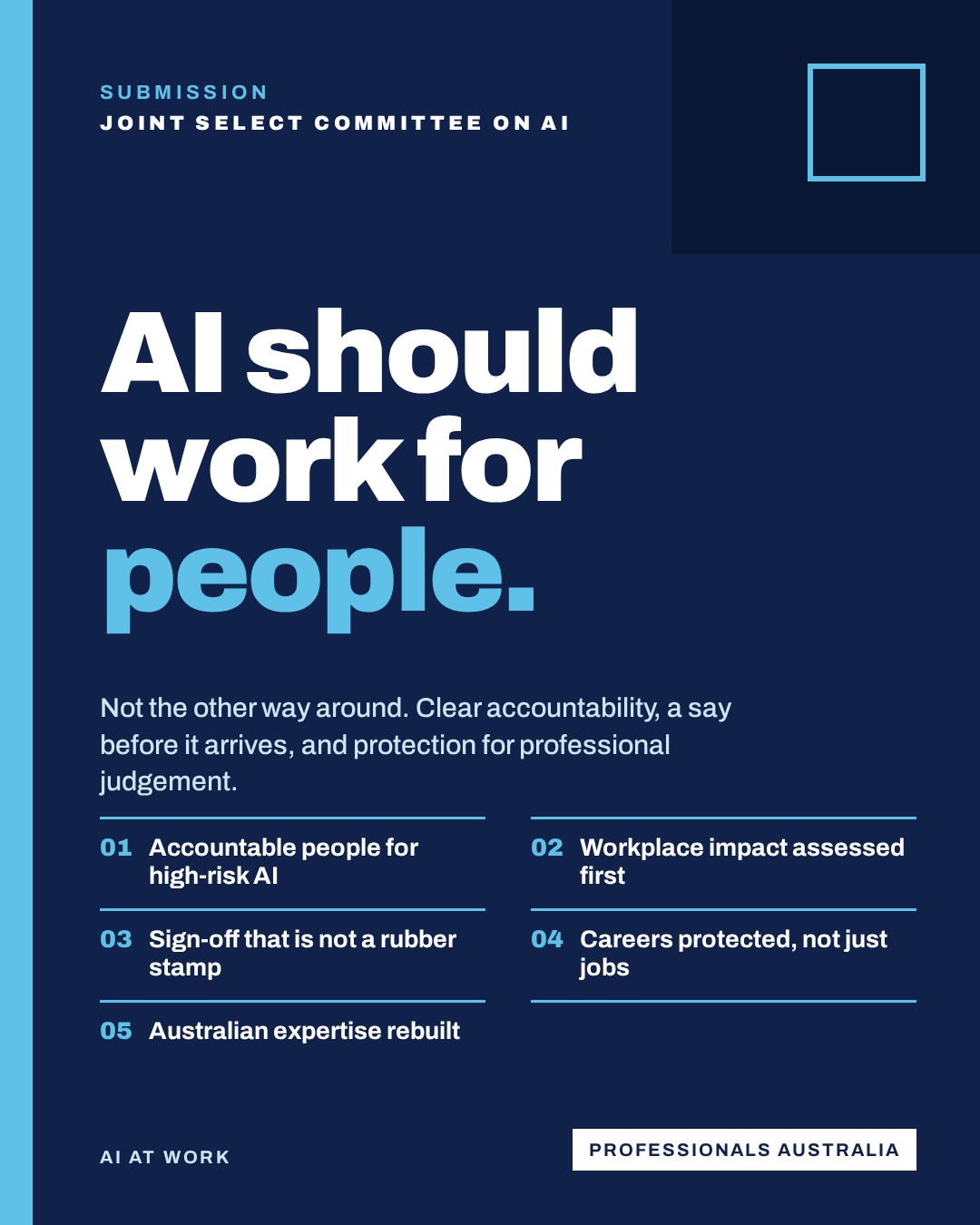 PA's AI submission: AI should work for people